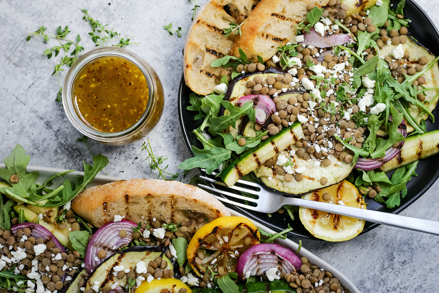Lentil Salad with Feta and Grilled Vegetables – DelicioUS!