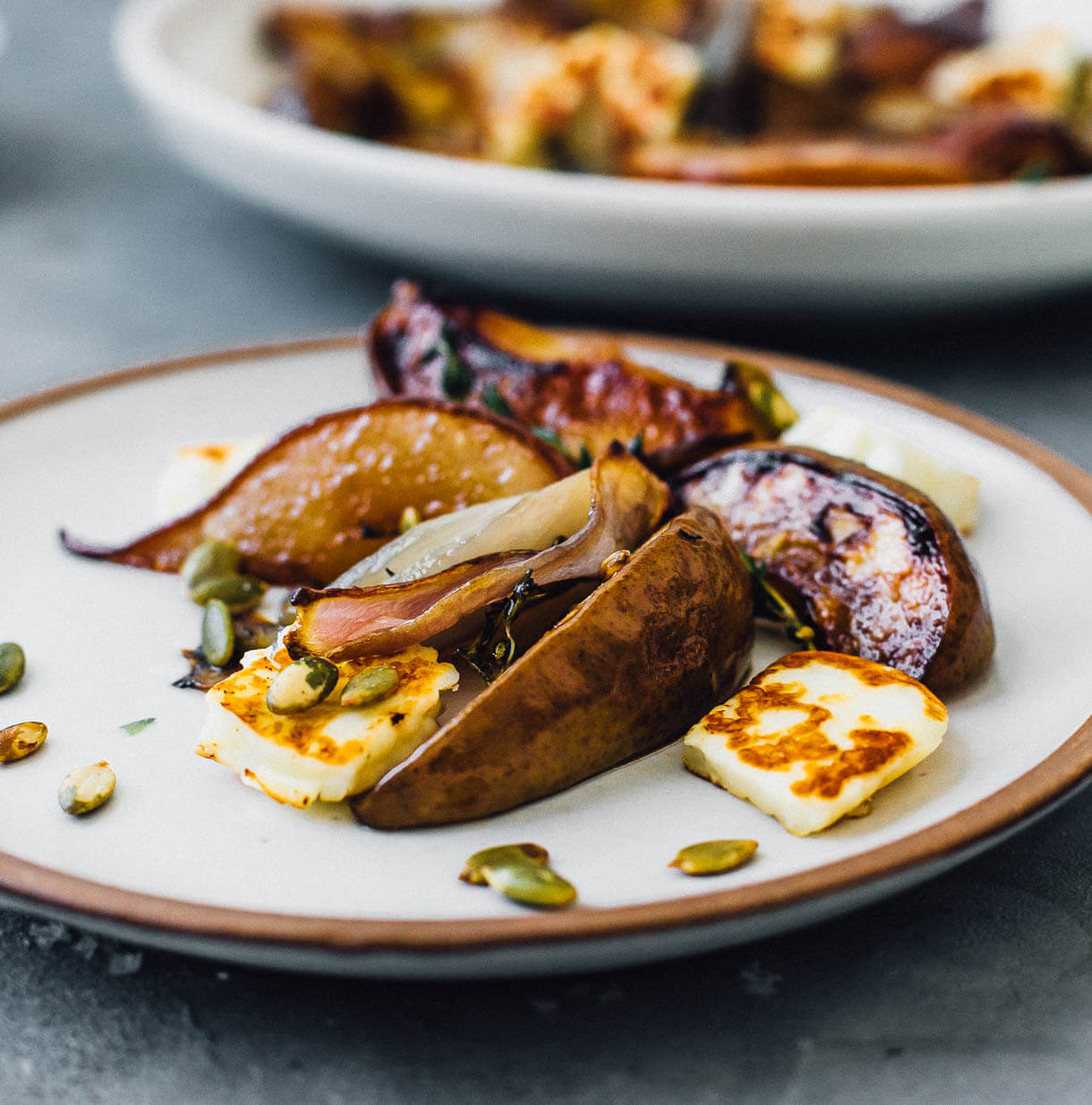 Savory Roasted Pears and Red Onions with Halloumi Cheese – DelicioUS!