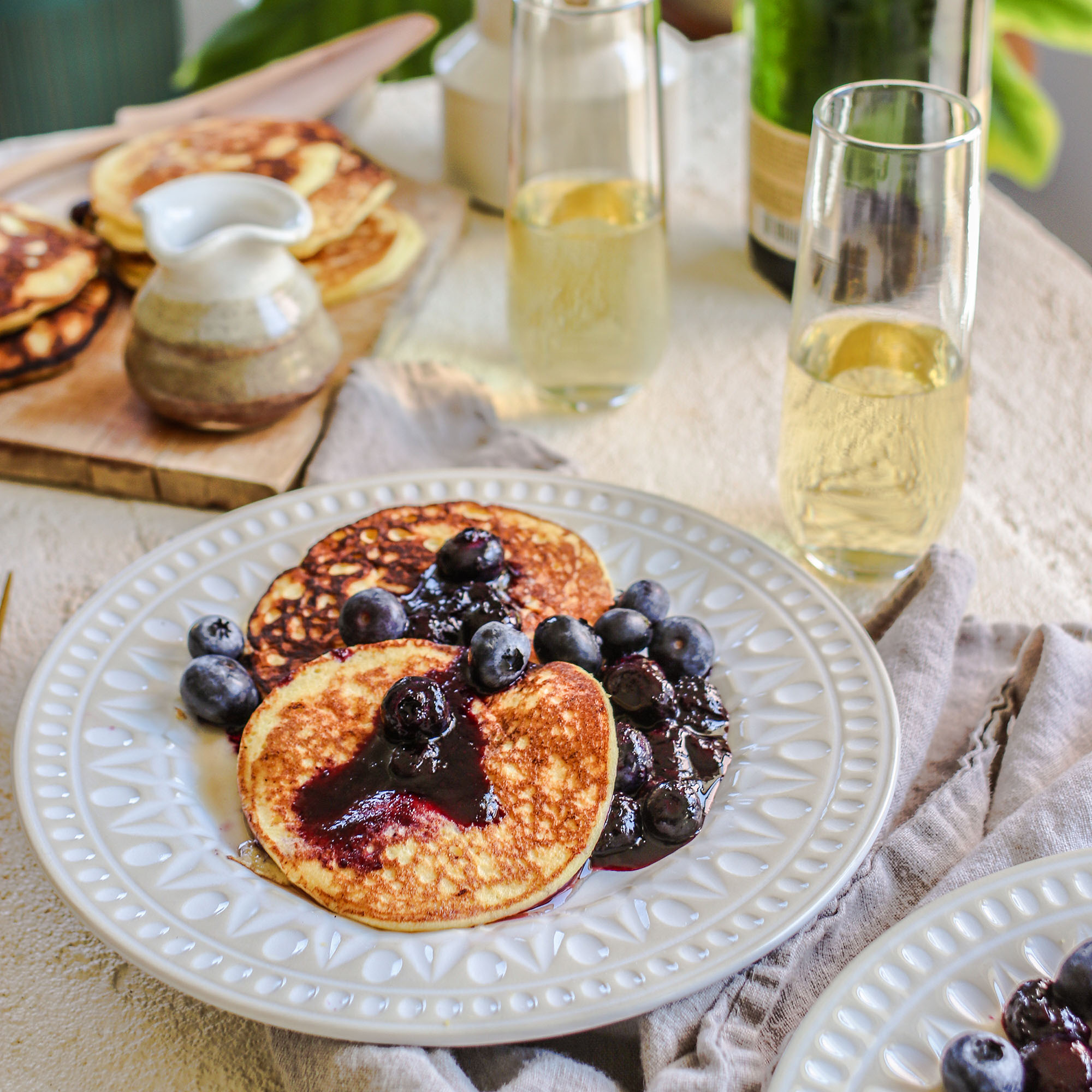 Ricotta Blueberry Pancakes with Blueberry Sauce – DelicioUS!