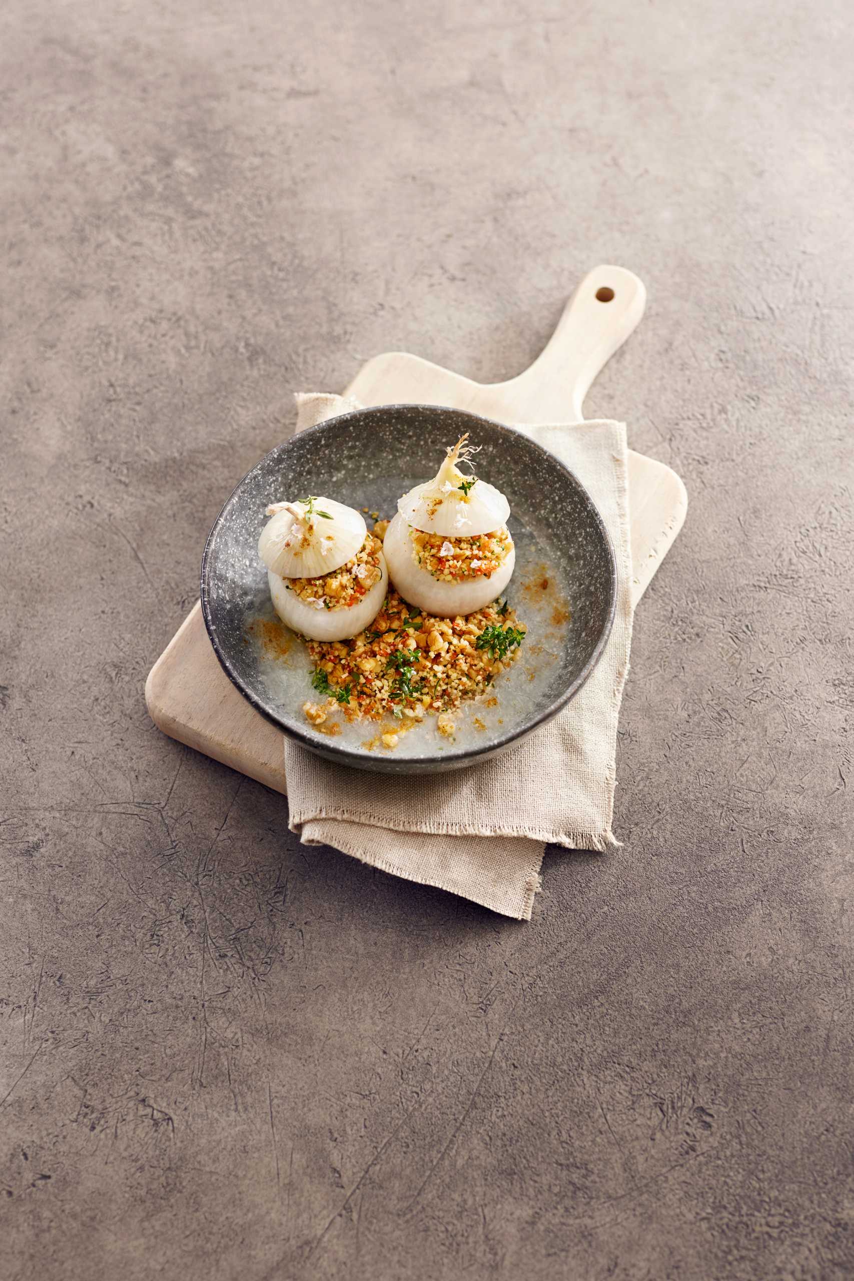 Stuffed Onion with California Walnut Couscous and Ras el-Hanout – DelicioUS!