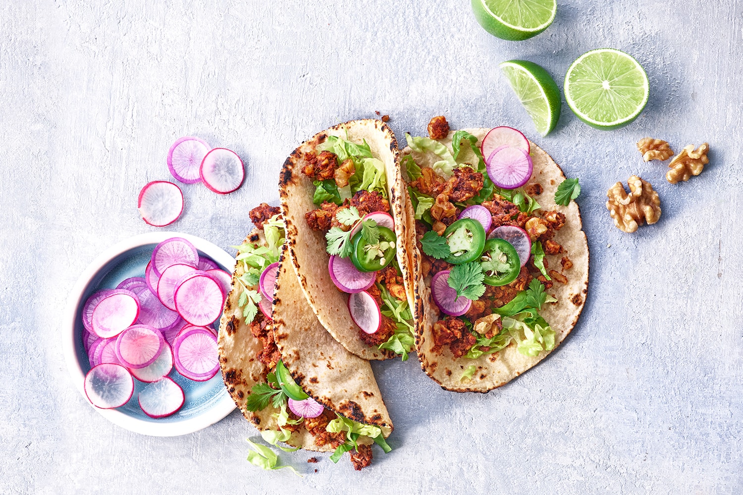 Walnut “Chorizo” Tacos with Pickled Vegetables – DelicioUS!